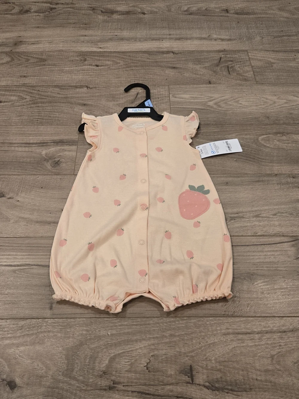 Carter's Peach Pink Strawberry Romper
